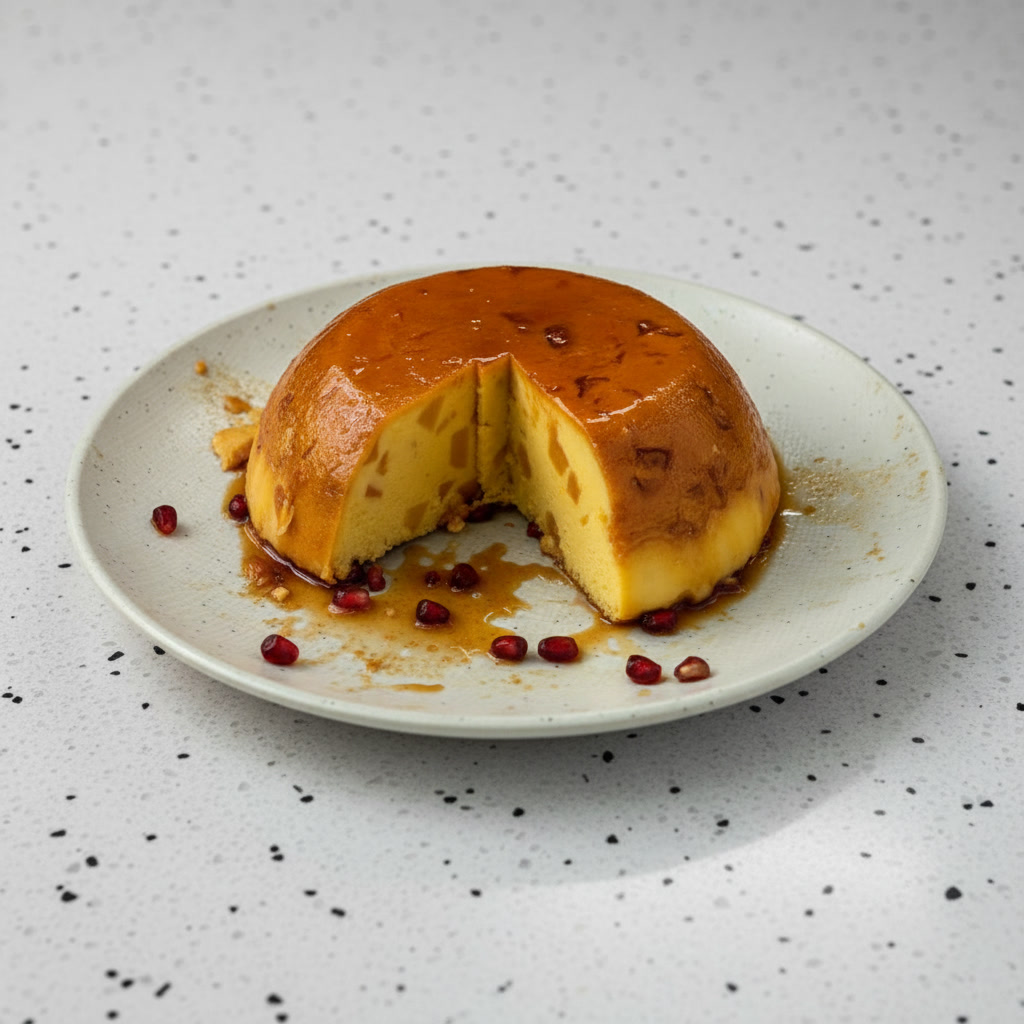 gemini 2.5 flash image Create an ultra realistic premium food photography image of a caramel custard de 0.jpg